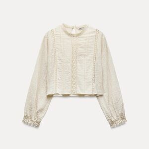 Zara Lace Textured Top